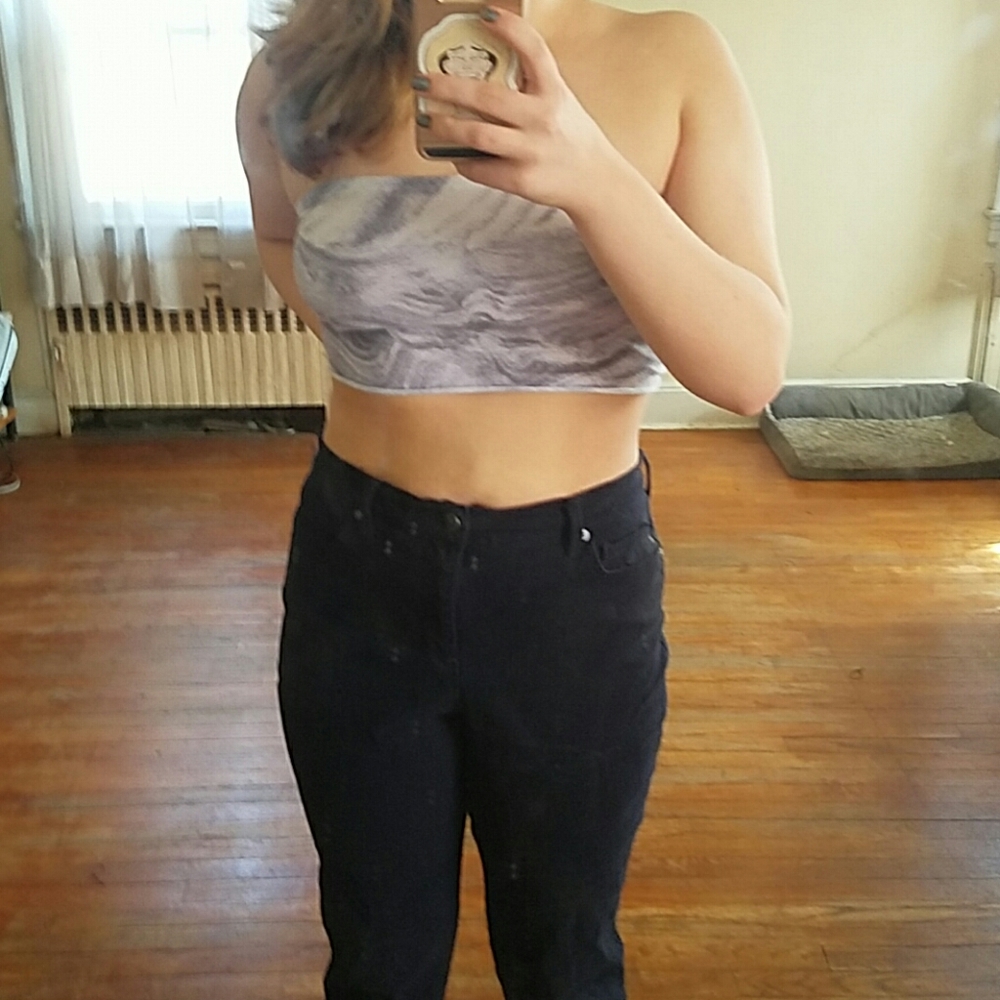 Marble Pattern Tie Tube Top